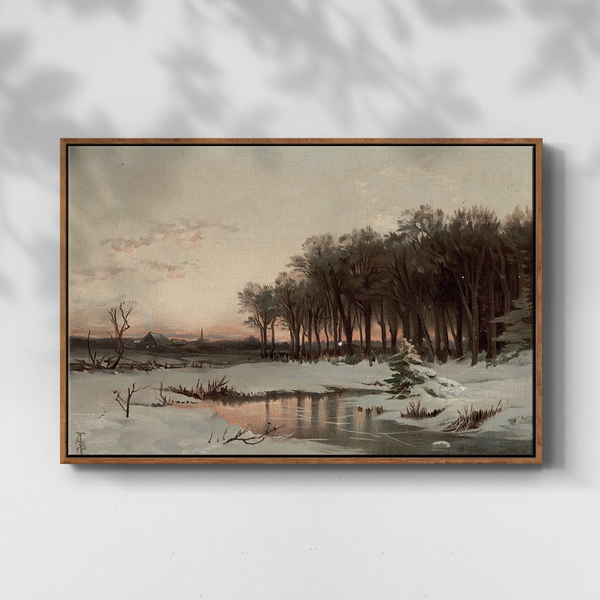Vintage Landscape-CCLXIX By Wexford Home Framed in Walnut Wood Gallery Wrapped Canvas 25 in. x 37 in.