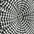 thumbnail image 3 of Gingham Check Yarn Dyed Pleated Decorative Pillow Off White/Black Single 14" Diameter, 3 of 9