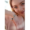 thumbnail image 2 of Leafael Wish Stone Link Charm Bracelet with Zircon Blue Birthstone Crystal for December, Rose Gold Plated, 7"+2", 2 of 7