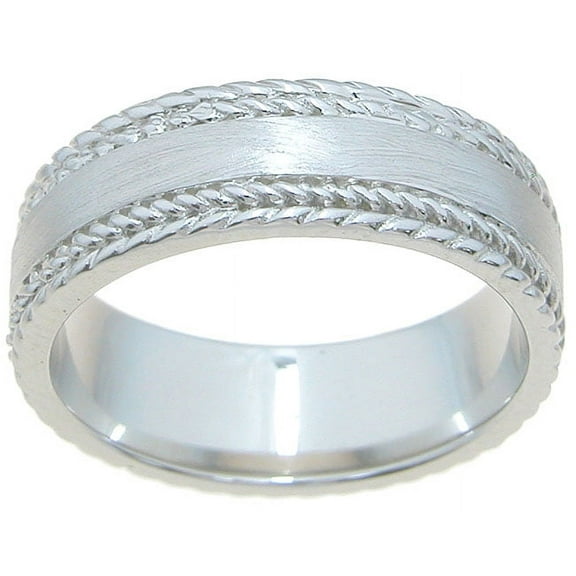 925 Sterling Silver Men Wedding Band & Wedding Ring Makes Great Anniversary Gifts for Men