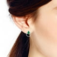 thumbnail image 2 of Cute Teardrops Green Malachite Stone Inlay Sterling Silver Circle Stud Earrings, 2 of 5