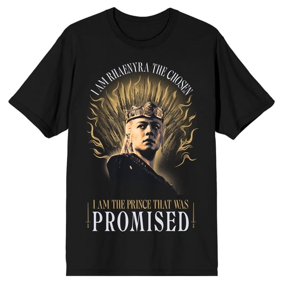 House of the Dragon Rhaenyra Iron Throne Mens Graphic T-Shirt 100% Cotton Short Sleeve Crew Neck Officially Licensed-Large