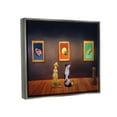 thumbnail image 3 of Stupell Funny Dog Museum Gallery Animals Animals & Insects Painting Gray Floater Framed Art Print Wall Art, 3 of 6