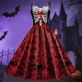 thumbnail image 5 of Novelty Halloween Dress for Women Day of Dead for Women 1950s Vintage Swing Dress for Women, 5 of 5