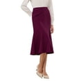 thumbnail image 4 of INSPIRE CHIC Women's Midi Mermaid Skirt Work High Elastic Waisted Fishtails Skirts M Purple, 4 of 5