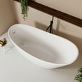 thumbnail image 3 of 67 Inch Acrylic Freestanding Bathtub, Stand Alone Bath Tub in Gloss White with Toe Tap Chrome Drain, cUPC Certified for Modern Bathrooms, 3 of 9