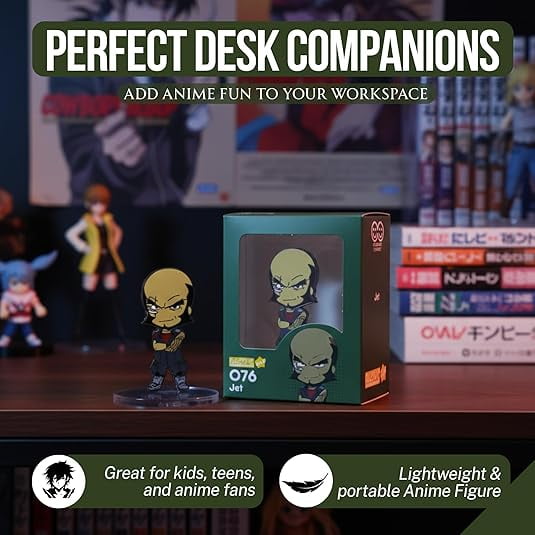 AURUS Jet Anime Metal Enamel Pin, Cowboy Bebop Series Alloy Collectible Figure with Stand, Multicolor