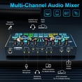 thumbnail image 4 of Audio Mixer, Sound Board for Pc/Phone Live Streaming Gaming, Audio Interface for 3.5mm/6.35mm Dynamic Microphone, Live Sound Card, 4 of 8