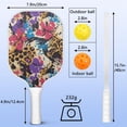 thumbnail image 4 of Pickleball Paddles Set Of 2, Fiberglass Surface, Spring Floral Print, 4 Balls & Bag, 4 of 5