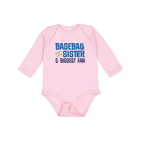 

Inktastic Baseball Sister Gift Baby Girl Long Sleeve Bodysuit