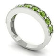 thumbnail image 2 of 0.81 ctw Wedding Band for Women - 14K White Gold Natural Peridot Stackable Eternity Ring, 2 of 6