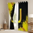 thumbnail image 3 of Manfei Boys Girls Letter Monogrammed J Curtains Pack of 2 (42x84 Each),Sport Baseball Curtains Blackout,Graffiti Splash Bedroom Curtains,Ultra Soft Home Decor, 3 of 6