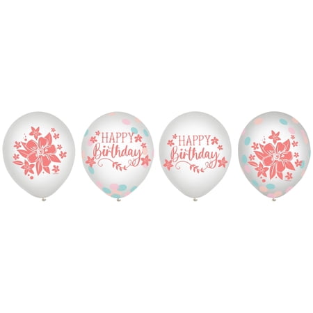 Amscan Boho Girl Free Spirit Latex Confetti Balloons (6ct)