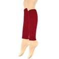 thumbnail image 2 of Wrapables Women's Cable Knit Leg Warmers, Burgundy, 2 of 4
