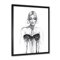 thumbnail image 2 of Black and White Portrait of Woman Wearing Evening Dress 24 in x 32 in Framed Painting Canvas Art Print, by Designart, 2 of 4