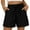 B-Black, variant on Wyobmus Linen Shorts for Women Ruffled High Waisted Shorts Casual Drawstring Wide Leg Summer Beach Shorts With Pockets A-Beige