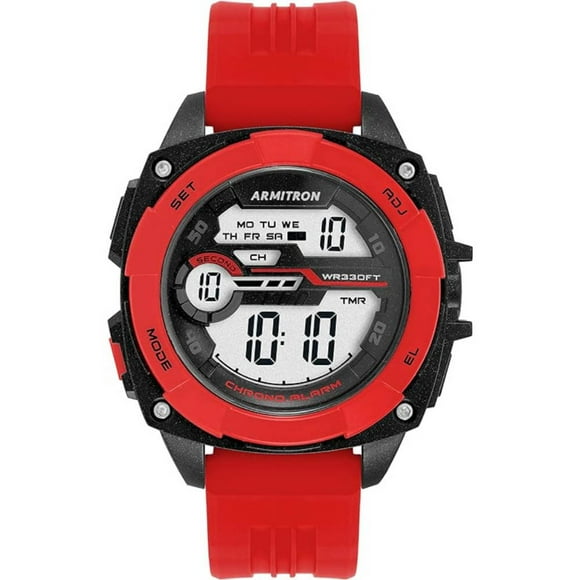 Reloj Armitron Para Caballero Correa De Silicon Color Rojo 408489Brd