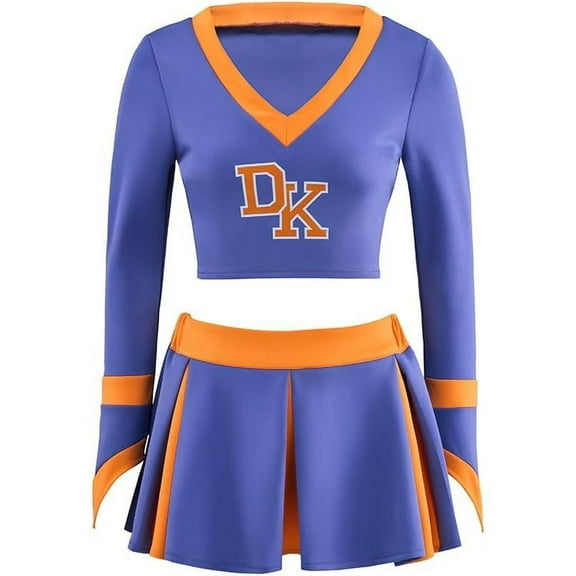 Women Jennifer Check Cheerleader Uniform Top and Skirt High School Outfit