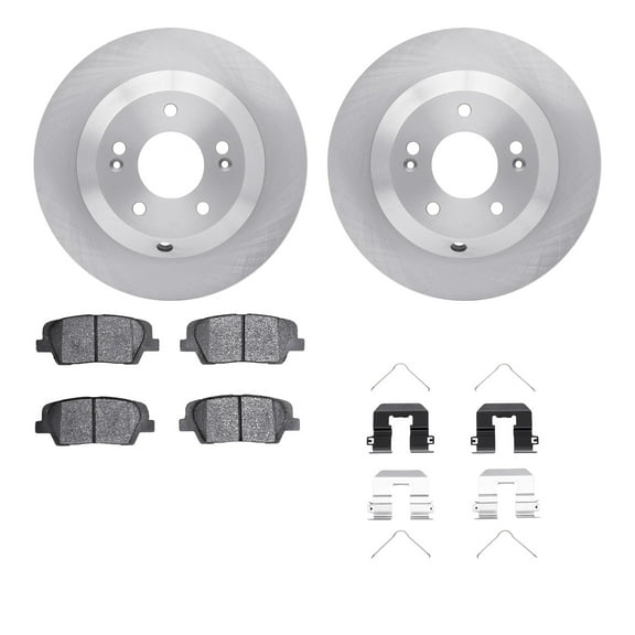 Dynamic Friction Company Rear Brake Rotors with 5000 Advanced Brake Pads includes Hardware 6512-21158