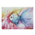 thumbnail image 1 of Fish Cutting Board, Watercolor Fauna Paint Grunge Vivid Brushstrokes and Splashes Nautical Concept, Decorative Tempered Glass Cutting and Serving Board, Large Size, Multicolor, by Ambesonne, 1 of 1
