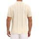 thumbnail image 3 of CAMISA DE MALLA HOLLOW CHIC PARA HOMBRE, DE MANGA CORTA, CON BOTONES, A RAYAS, TALLA XL, BEIGE, 3 of 6