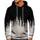 thumbnail image 1 of Men's Stylish Gradient Hoodie Black and Red Casual Sweatshirt with Front Pocket and Adjustable Drawstring, 1 of 7