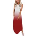 thumbnail image 1 of Robe d'Été Décontractée pour Femmes Robe Longue Imprimée Décontractée d'Été Robe de Plage Sans Manches Col en V Robes de Club pour Femmes 2023 en Liquidation, 1 of 6