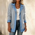 thumbnail image 6 of Feancey Lightweight Blazer Jackets for Women Denim Patchwork Collared Suit Jacket Single Breasted Open Front Blazers Business Casual Office Jackets Gray L, 6 of 8
