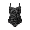 thumbnail image 4 of TrendOFT Plus Size Swimsuit for Women Backless Tummy Control One Piece Tankini Bathing Suit Color Block Beach Pool Ruched Swimwear Black L, 4 of 5