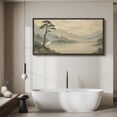 thumbnail image 4 of Large Framed Canvas Print Japanese Style Landscape Wall Art Japandi Decorative for Living room Bedroom - 60"x30" Black Frame, 4 of 8