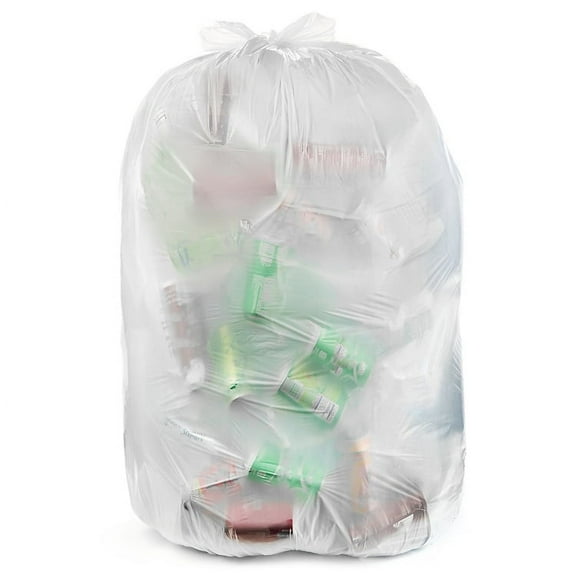 Aluf Plastics 33 Gallon 2 MIL (eq) Clear Heavy Duty Garbage Bags - 33" x 39" - Pack of 100 - For Industrial, Recycling, Storage, & Outdoor