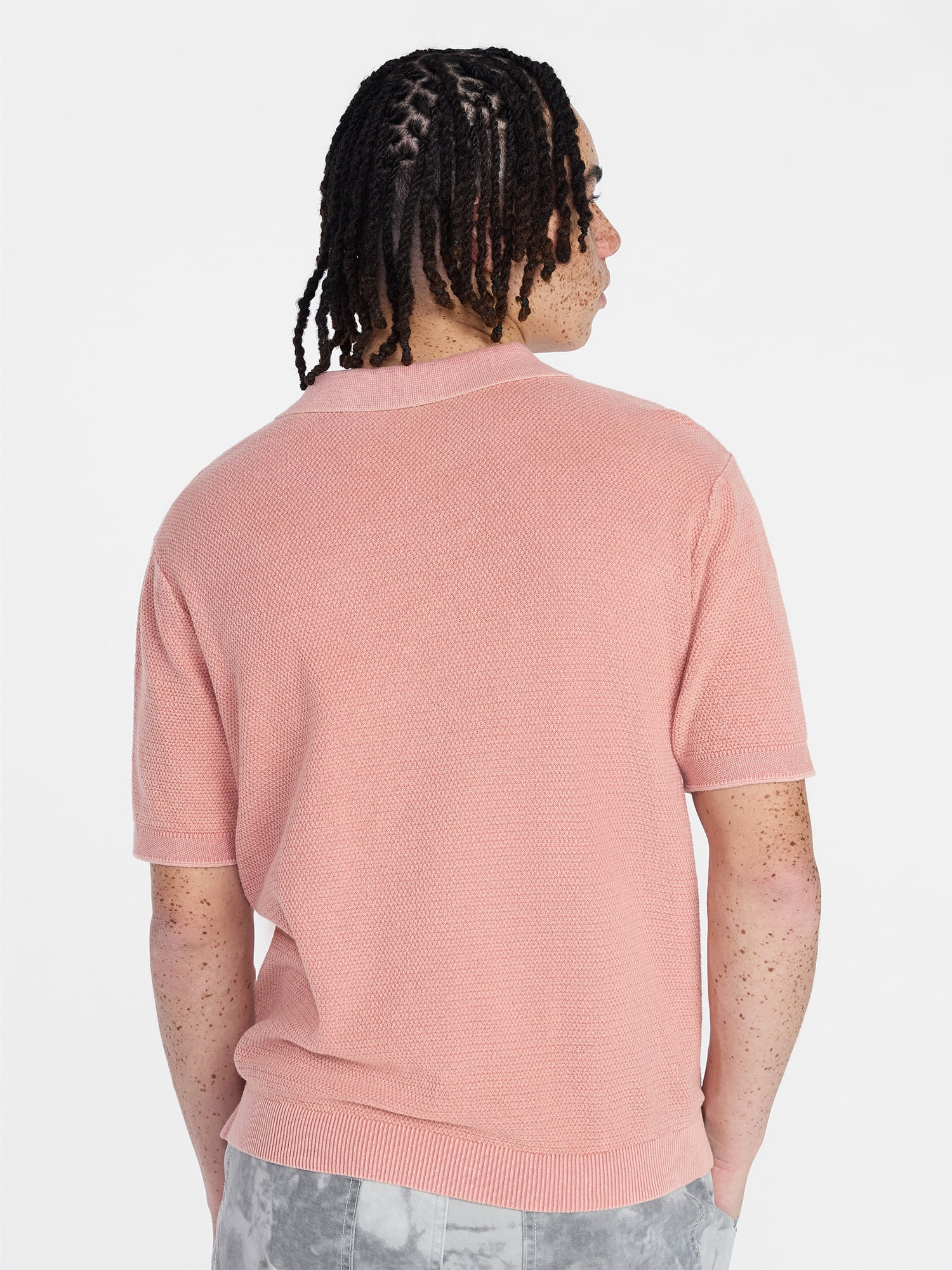 No Boundaries Mesh Polo Sweater with Short Sleeves, Men's XS-3XL