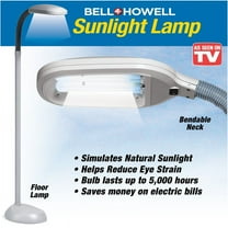 Bell Howell 60” Adjustable Head Light Gray Floor Lamp
