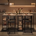 thumbnail image 4 of Juego de Comedor de 3 Piezas para Espacios Pequeños - Mesa de Bar Moderna Rectangular con 2 Taburetes, Estructura de Metal Resistente, Ideal para Apartamento, Cocina, Negro, 4 of 8