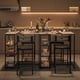 thumbnail image 4 of Juego de Comedor de 3 Piezas para Espacios Pequeños - Mesa de Bar Moderna Rectangular con 2 Taburetes, Estructura de Metal Resistente, Ideal para Apartamento, Cocina, Negro, 4 of 8