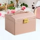 thumbnail image 1 of Caja de almacenamiento de joyas de 3 niveles Cajón de almacenamiento impermeable Forrado de terciopelo suave Portátil Rosa Hugo Estuche organizador de joyas, 1 of 10