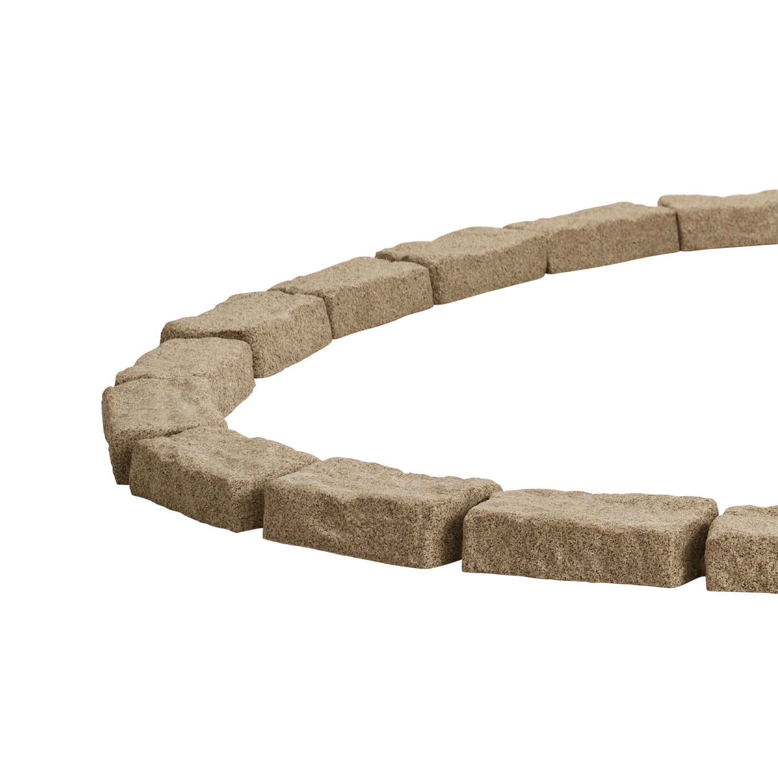 KFFKFF Imitation Stone Landscape Border, 46.4 x 2.2 in Authentic Lawn Border, Adaptable Brick-Like Garden Border with Grounding Pegs, Durable Driveway and Walkway Edging in Beige, Resistant to Fading