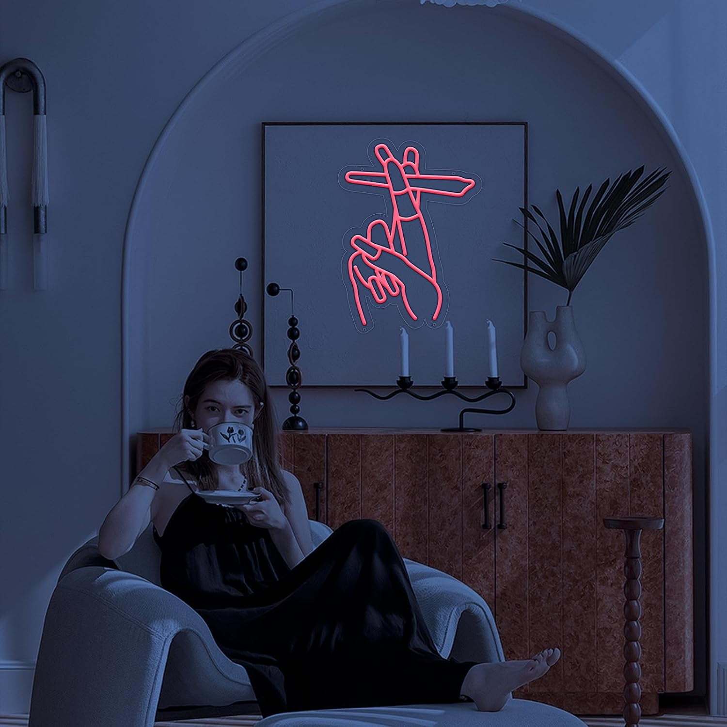 Hand Neon Signs Pink Led Neon Sign for Wall Decor, Nail Neon Signs USB Hand Neon Light Signs for Salon Bedroom Living Room Office Restaurant Home Bar Party Game Room