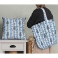 thumbnail image 5 of Soimoi Blue Rayon Crepe Fabric Text & Tree Stripe Fabric Prints By Yard 46 Inch Wide, 5 of 5