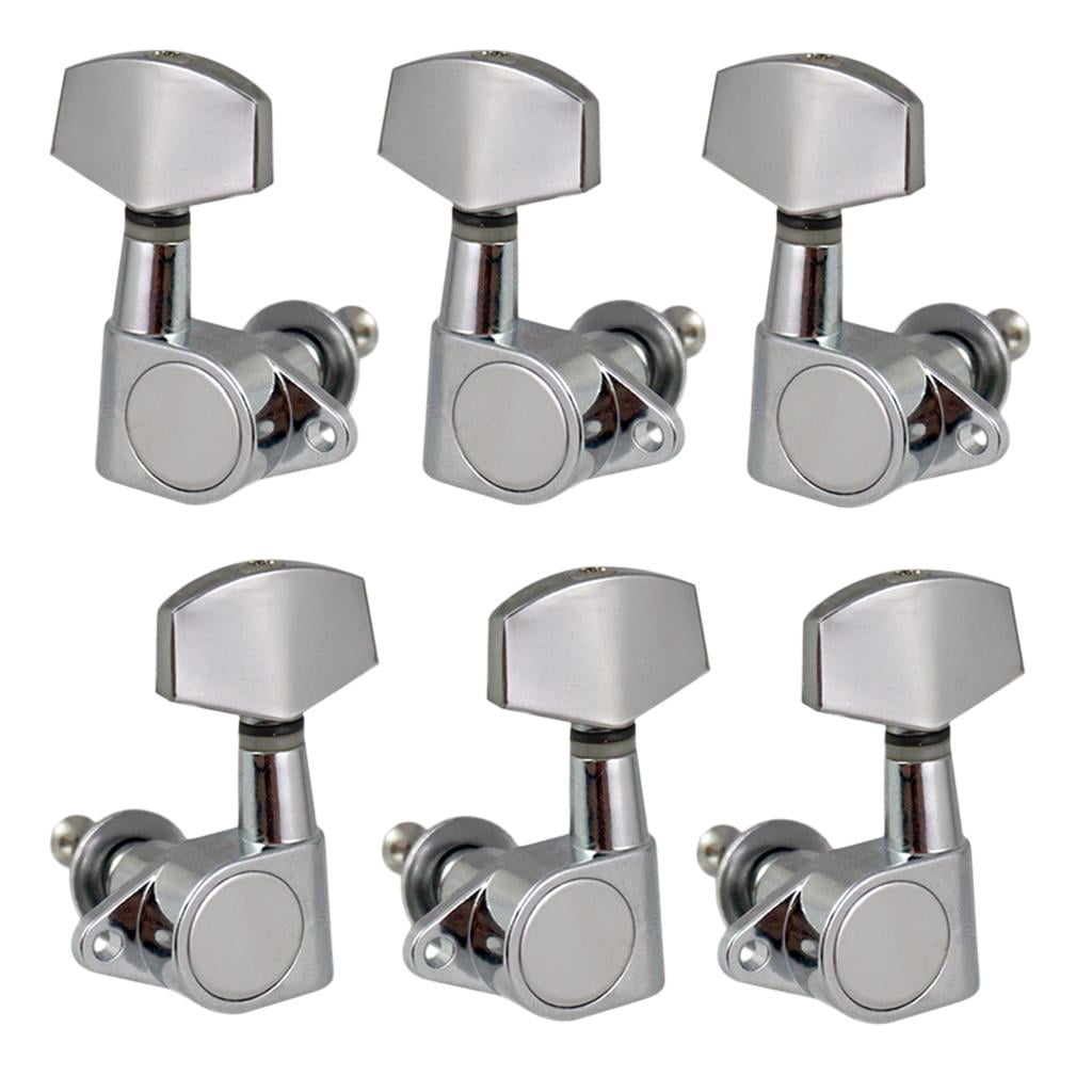 6 Pieces Chrome Tuning Peg Square 3L 3R Sealed Pegs s Machine Heads for Acoustic or Electric Guitars