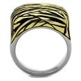 thumbnail image 3 of Two-Tone IP Gold (Ion Plating) Stainless Steel Ring with Epoxy in Jet for Women Jet Stone Color Style TK2370 Size 12, 3 of 4
