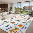 Alphabet Area Rug 8'x10', Cartoon Cute Colorful Alphabet Large Area ...