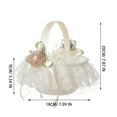 thumbnail image 3 of MOUDUO Home Essentials Wedding Bride Flower Girl Basket Silk Rose Silk Cloth Flower Basket Married Sprinkled Flower Basket Wedding Supplies Home Ornament （White）, 3 of 6