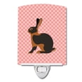thumbnail image 1 of Carolines Treasures BB7963CNL Tan Rabbit Pink Check Ceramic Night Light, 1 of 1