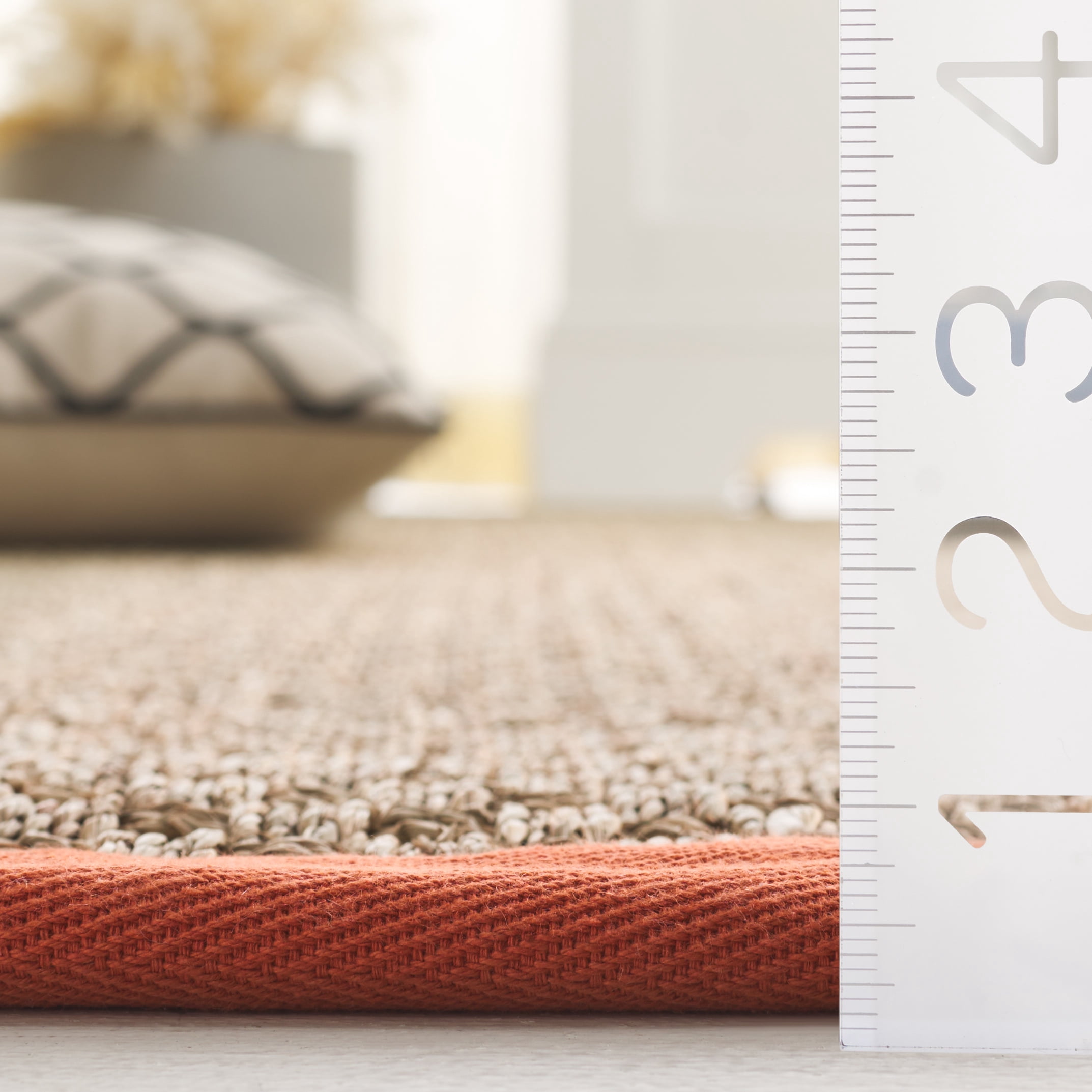 SAFAVIEH Natural Fiber Arbor Bordered Area Rug, Natural/Rust, 6' x 6' Round - Coastal Design, Natural & Rust, Seagrass, Ideal for Entryway, Kitchen, Living Room, Office