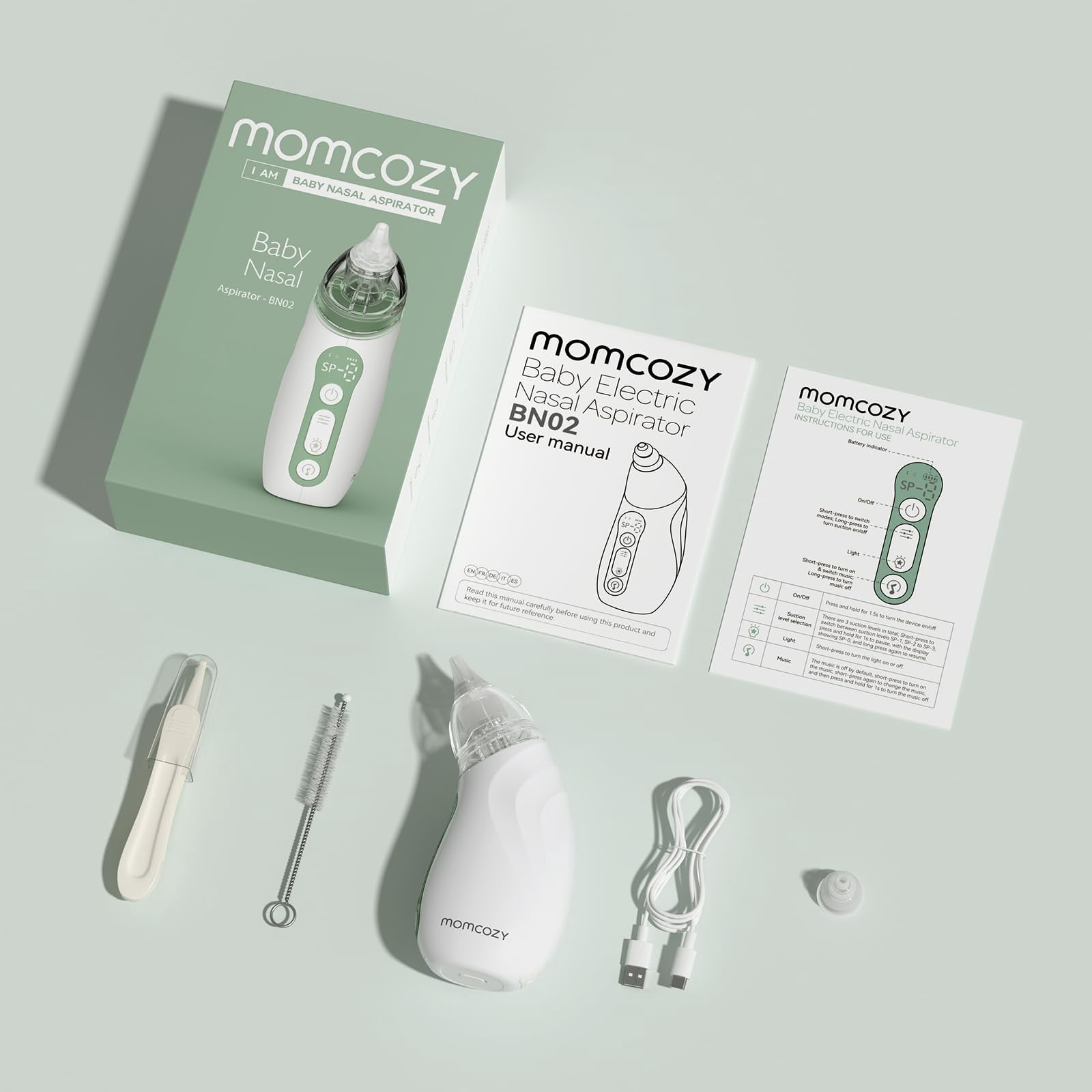 Momcozy Baby Nasal Aspirator,Newborn and Toddler, Portable Baby Nose Aspirator