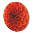 thumbnail image 3 of Designart 'Close Up Orange Flower Petals I' Modern Wood Wall Clock, 3 of 5