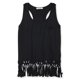 thumbnail image 2 of Aeropostale Camiseta sin mangas con espalda cruzada con flecos para mujer, negro, extragrande Aeropostale Camiseta sin mangas, 2 of 2