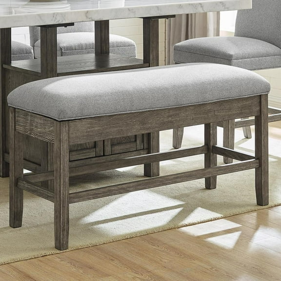 Steve Silver Grayson Gray Driftwood Storage Counter Bench