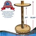 thumbnail image 4 of Rush Creek Creations Rustic Wood Round Spinning 30 Fishing Rod Storage Rack with 360 Degree Swivel Base, 4 of 8